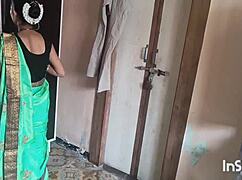 My village bhabhi shivani in green saree on ranch