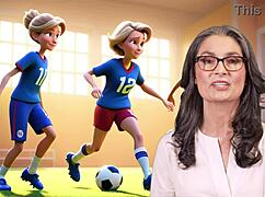 AI生成妈妈和继子踢足球的故事