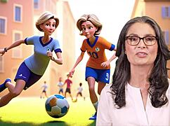 AI-generated story of a mom and her stepson playing football