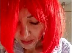 chantal fills her mouth with toothpaste on the toilet spitting close-up fetish fun