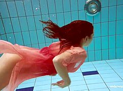 Hot Deniska's Underwater Bikini Strip Turns Naked Wet!