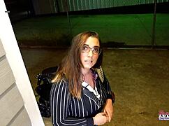 hey check out busty brunette celeste fingering her twat deep then taking doggystyle bangs