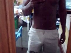 hey good morning stud wanna watch this muscular babe flash her big black cock body?