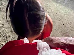 am i your sexy santa claus? fuck me hard outdoor this christmas with big tits squirting