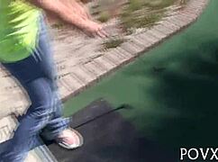 Petite 18yo teen sucks and fucks rough pov till sloppy orgasm