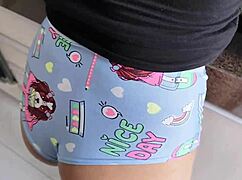 Housewife maid teases in tiny shorts around the house part 1