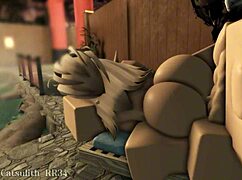 sexy elf girl bends over for doggystyle creampie then missionary fuck fills her in steamy sauna romp