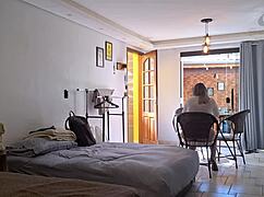 Married Woman Sucks Husband's Friend Hard Cock Legs Spread