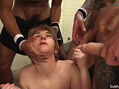 Coach Players Double Penetrate Bound Journalist Ass Hardcore