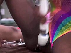 ebony babe chokes on huge bbc in sloppy threesome deepthroat gagging