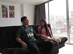 Hot Latina Seduces Muscular Stranger on Street for Intense Home Fuck