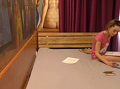 wanna peek at alice's tight shaved pussy flashing naked ass in tshirt shoes?