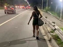 brazilian wife followed outdoors ends up moaning on stranger's cock