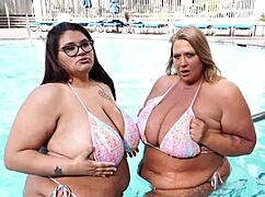 monster titty twins veronica jasmine raven belle drain guy dry!