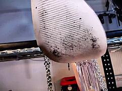 so i made him bow down to me his superior goddess in latex teasing his slave cock