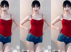 Cute Chinese Girl Dances Up And Down Her Small Tits Bounce