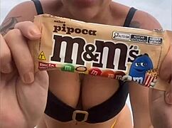 tight yellow bikini splits swollen pussy on crowded beach