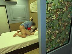  Horny guard sneaks into dorm and creampies juicy shaved college student pussy hard? Tight fat miniskirt ripped off?