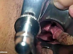 SPECULUM STRETCHES PUSSY WIDE OPEN Close-Up Gyno Exam!