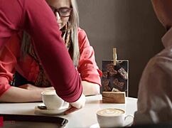 Herda wisky the petite blonde teen with glasses seduces hung stranger, blows him cowgirl rides to facial cumshot