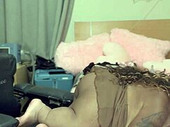 ebony midget's curves strip slow, ripping clothes for fetish tease