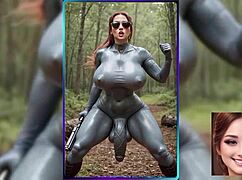 Bold Futanari Hottie Strokes Her Massive Futa Cock in Intense AI-Generated Solo Action