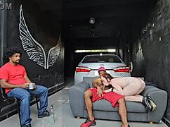 brazilian slut girlfriend dances on hard cock rips clothes garage creampie corno watches