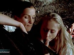 blonde brunette beauties hint at big cock threesome outdoor ride lick