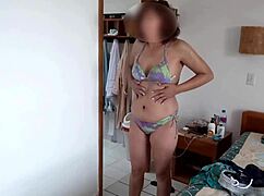 Aroused on beach I masturbate with stepson till he creampies my pussy