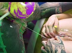 whoa 3 tattooed lesbians gape anal prolapse swap cum first time punk goth style 😈🍑💦