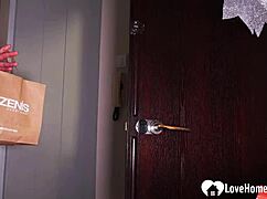 he delivers food 😍 i deliver my wet pussy to his cock! homemade redhead cowgirl ride