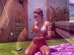 artemisia love's bikini hides huge tits public tease