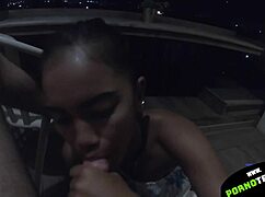 omg she sucks my dick so good on the balcony with friends watching!