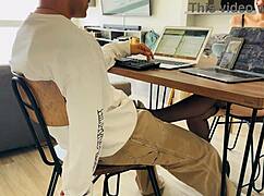 Cute GF Gags on Huge Cock Deepthroat While I Work Ignoring Her Sloppy Sucks