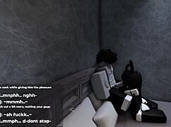 roblox bunny girl bounces big ass on cock till creampie overflow in cute sex romp