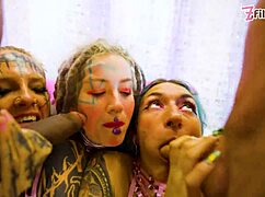tattooed punk babes swap bbc and cock in wild orgy chaos