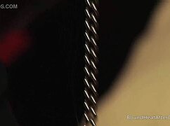 bound lesbian slaves tease strip then whip each other's naked asses hard