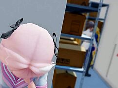 astolfo dressed up strokes huge cock until massive cum explosion