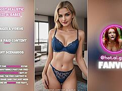 Hot ai-generated blonde babes flaunt curves in blue lingerie collection