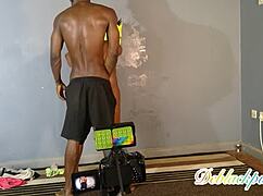 Black slut shakes ass backstage gym vibrator toys blue nights film scenes