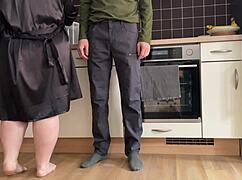 stepmom teases my weakness with her curvy hairy body bent over