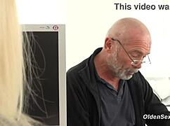 Horny Old Man Fucks Blonde Teen 18+ Doggy In Office