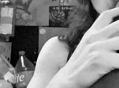 Latina slurps huge bbc dildo deepthroat sloppy closeup sucking action!