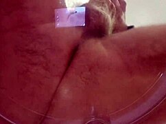 sexy moans and cumshot with piss play in leather jacket dirty talk handjob