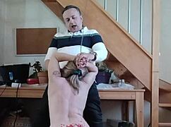 bdsm slave chained humiliated with candle wax in session you see her bound and slapped? 🔥⛓️