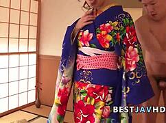 Wild Kimono Japanese Babe Gurgles Massive Uncensored BJ