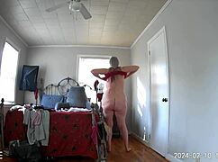 spy cam catches stepmom trying clothes then rubbing to orgasm