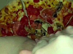 Saudi arabian snowwhite masturbates with pizza in la?? kinky asmr fetish!