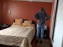 Hidden Cam Catches Stepmom's Big Tits Pussy Masturbation Flashing Jeans Panties Voyeur