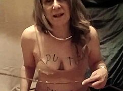 french maid bound outdoors spanks herself with pins then masturbates wildly